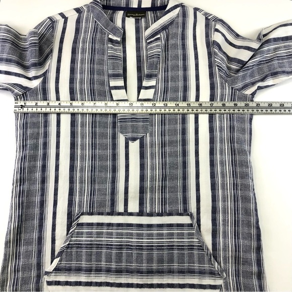 Tommy Bahama navy white tunic beach dress Small-Medium fringe - Picture 8 of 8